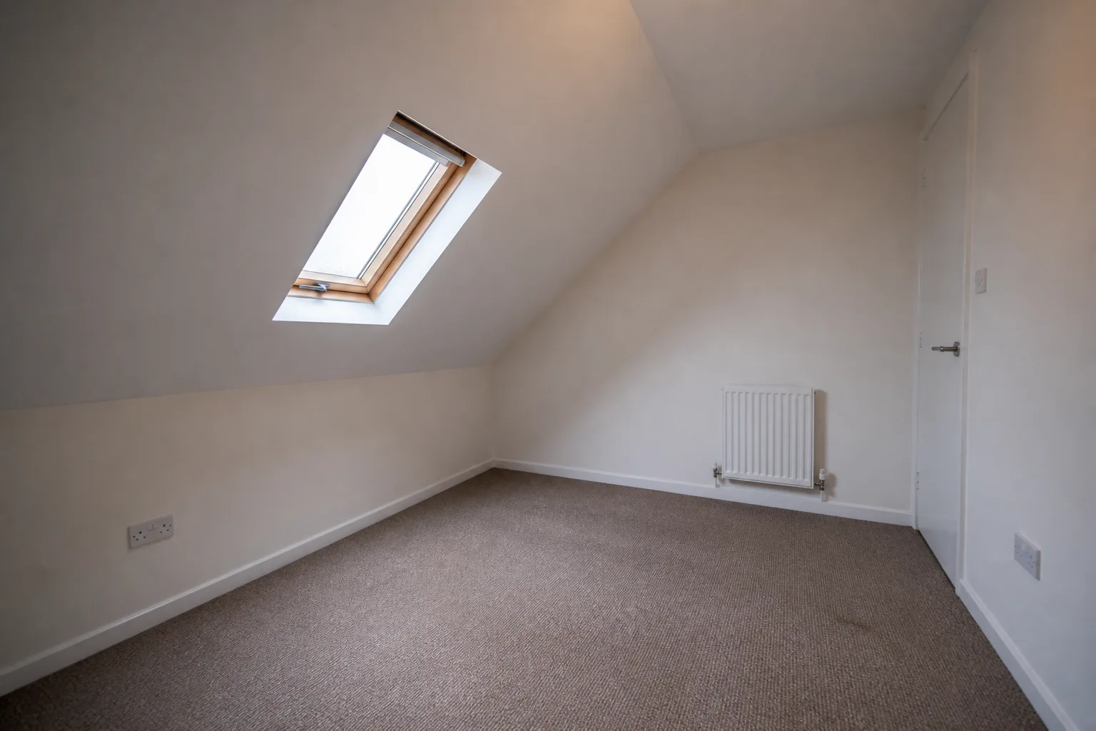 Attic bedroom before virtual staging