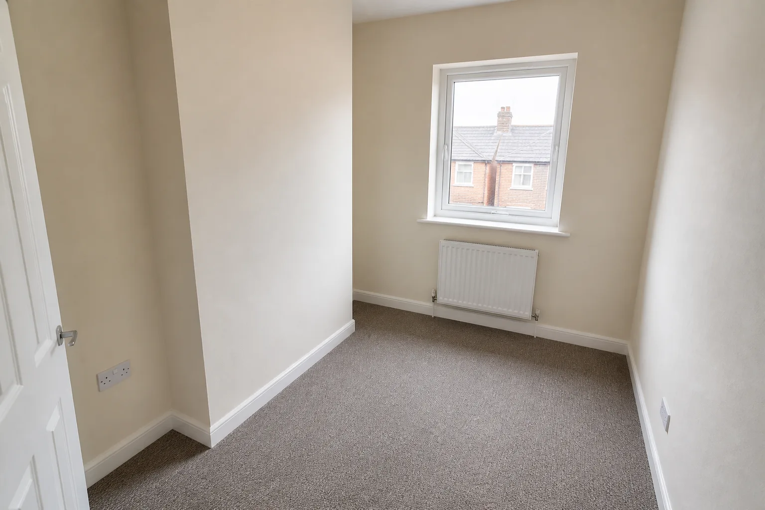 Compact bedroom before virtual staging